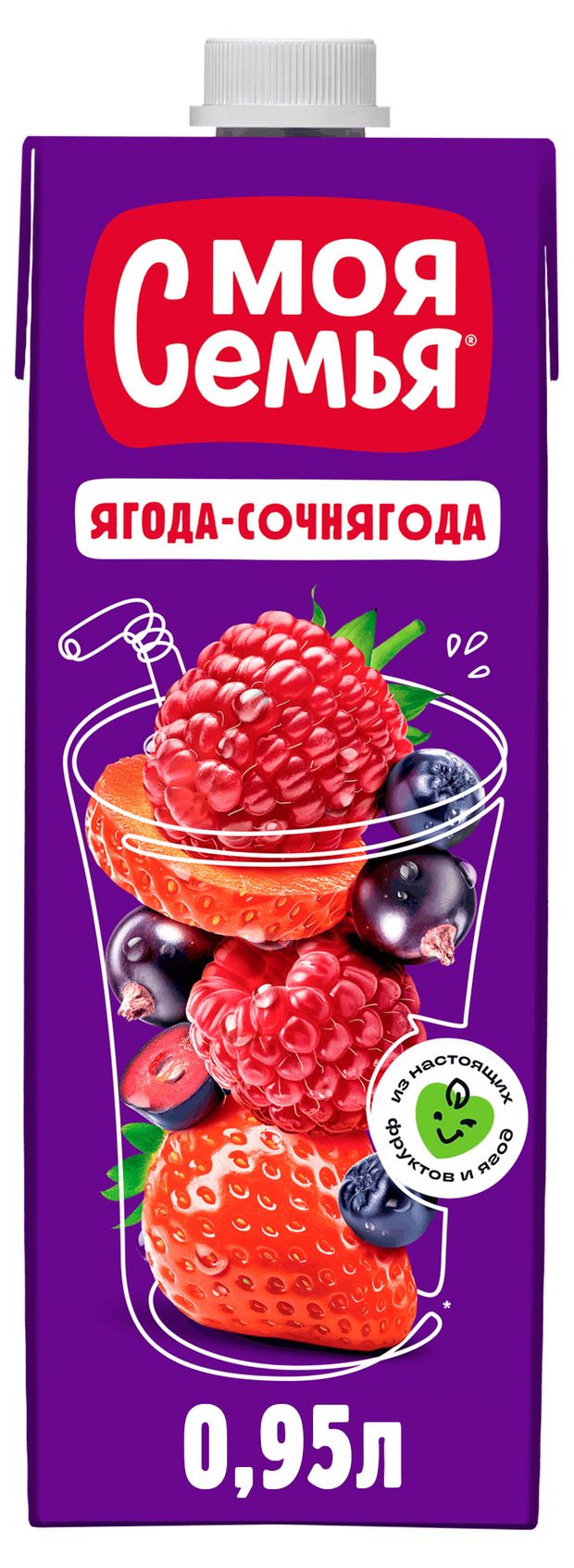 

Напиток сокосодержащий Моя семья Ягода-Сочнягода 950 мл