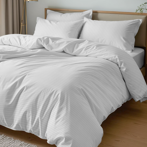 

Пододеяльник Homeclub белый страйп-сатин 145x215 см