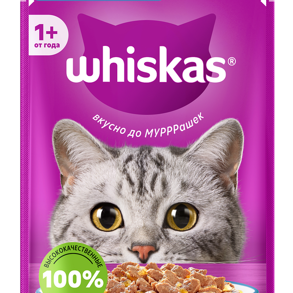 Корм влажный для кошек Whiskas Желе форель-лосось 75 г