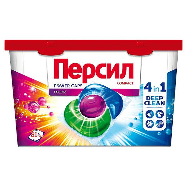 Капсулы для стирки Персил Power Caps 4 в 1 Color 21 шт