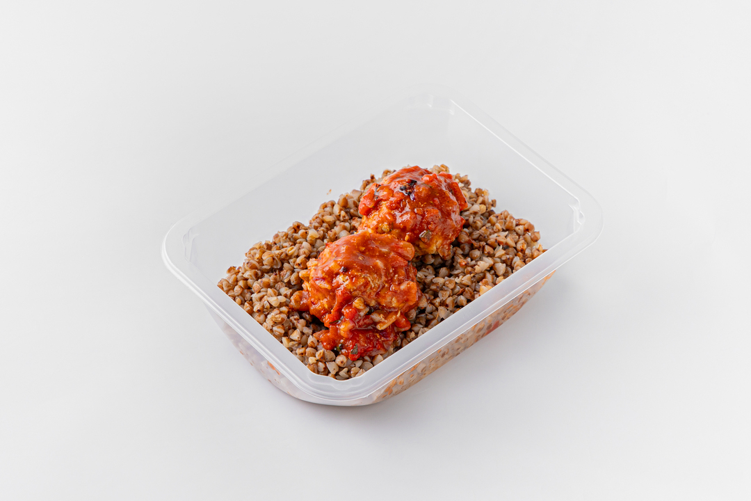 

Ежики ВкусВилл по-домашнему в томатно-сливочном соусе с гречкой 360 г