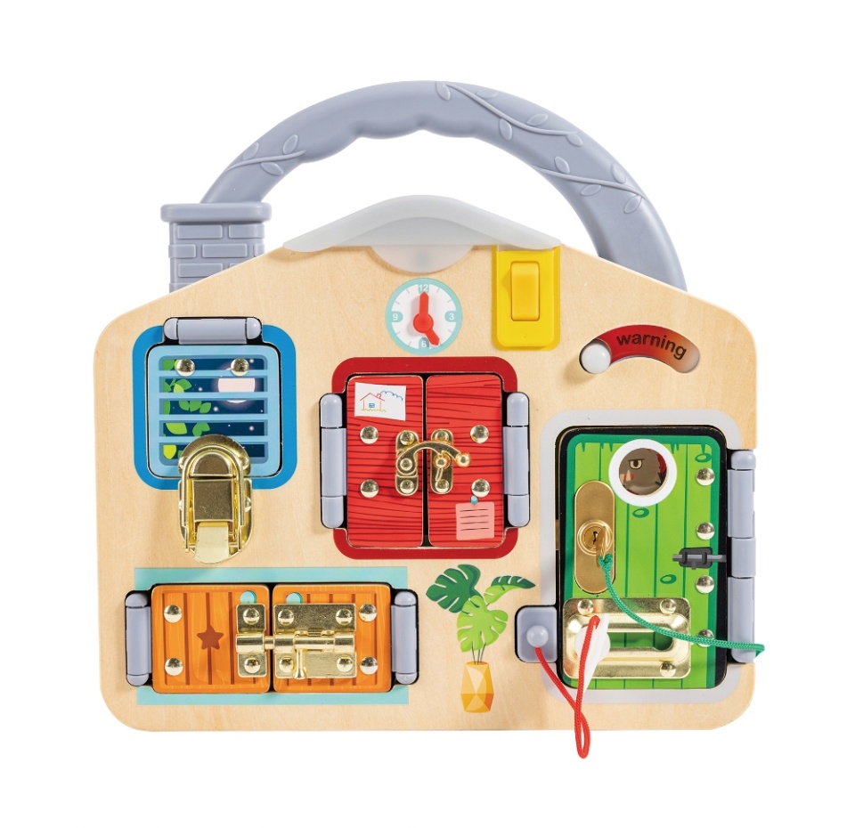 

Игрушка развивающая Hape Бизиборд.Тайные комнаты 29.5x6x29 см