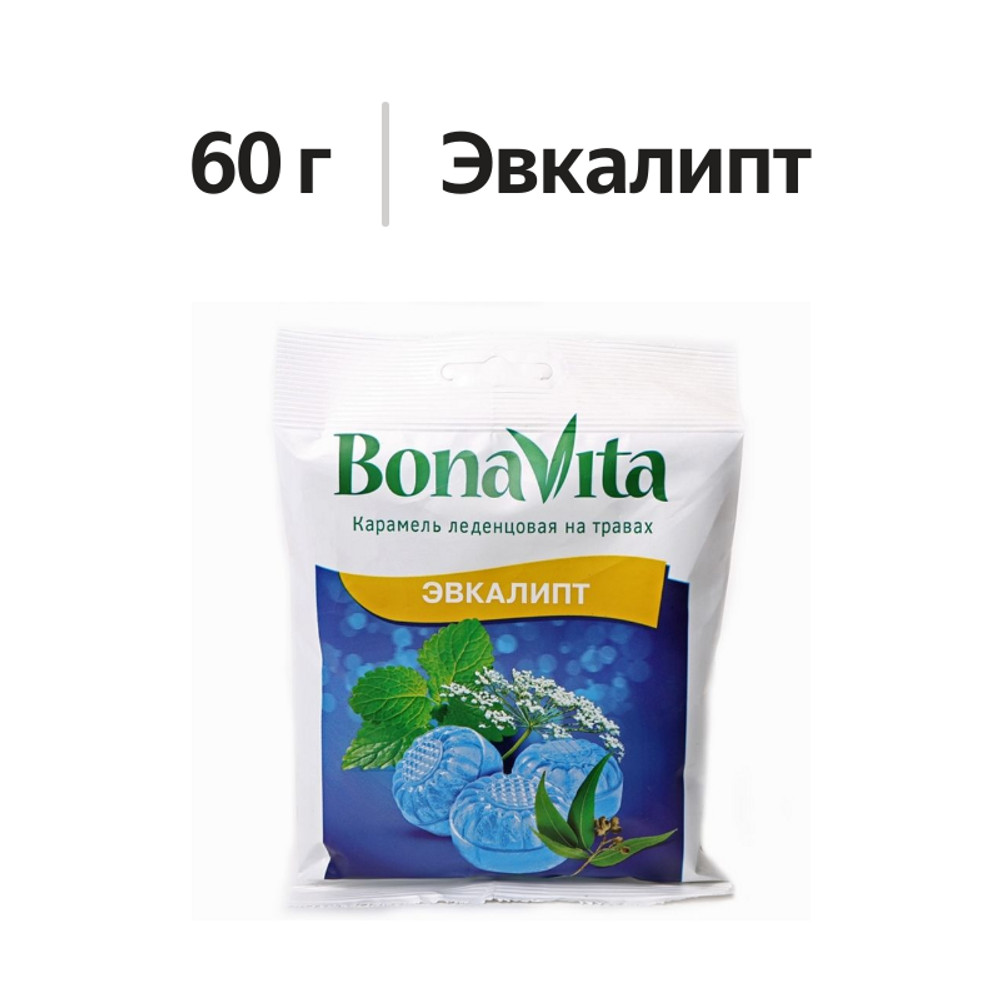 

Карамель леденцовая BonaVita эвкалипт с витамином С 60 г