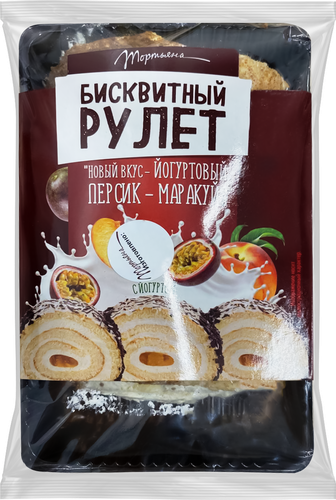 

Рулет Тортьяна Новый вкус йогуртовый персик-маракуйя 400 г