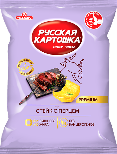 Чипсы картофельные Русская картошка со вкусом стейка с перцем 105 г 