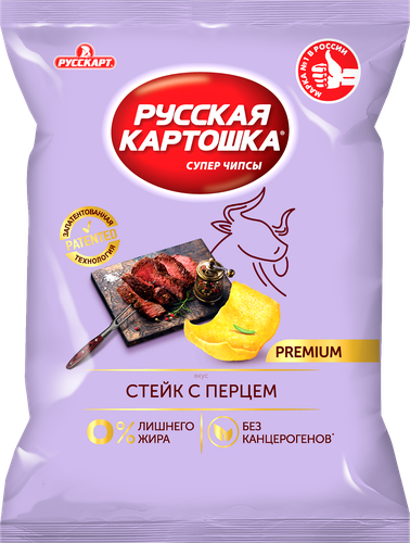 

Чипсы картофельные Русская картошка со вкусом стейка с перцем 105 г