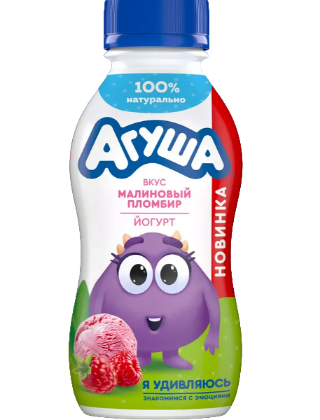 Йогурт детский Агуша Малиновый пломбир 2.7% с 12 месяцев 180 г