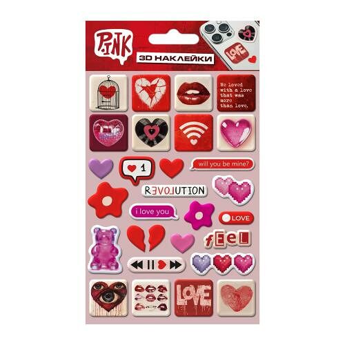 Наклейки эпоксидные P.ink Любовь 11х20 см в ассортименте