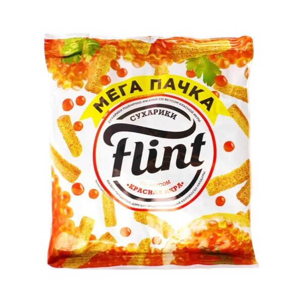 Сухарики пшенично-ржаные Flint со вк красной икры 100г