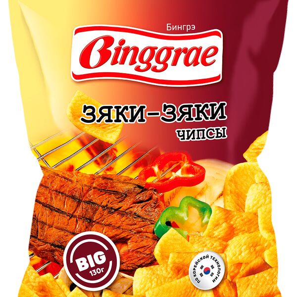Чипсы Binggrae Зяки-Зяки пикантная жареная говядина 130 г