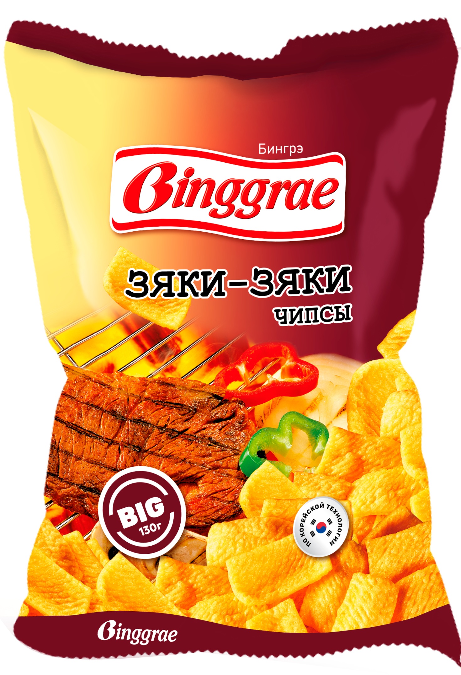 

Чипсы Binggrae Зяки-Зяки пикантная жареная говядина 130 г