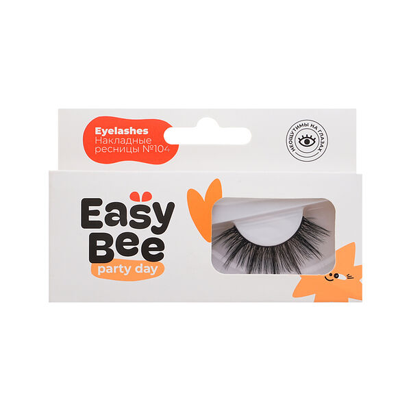 Накладные ресницы Easybee Party Day Eyelashes Faux Mink №104 черные с эффектом норки