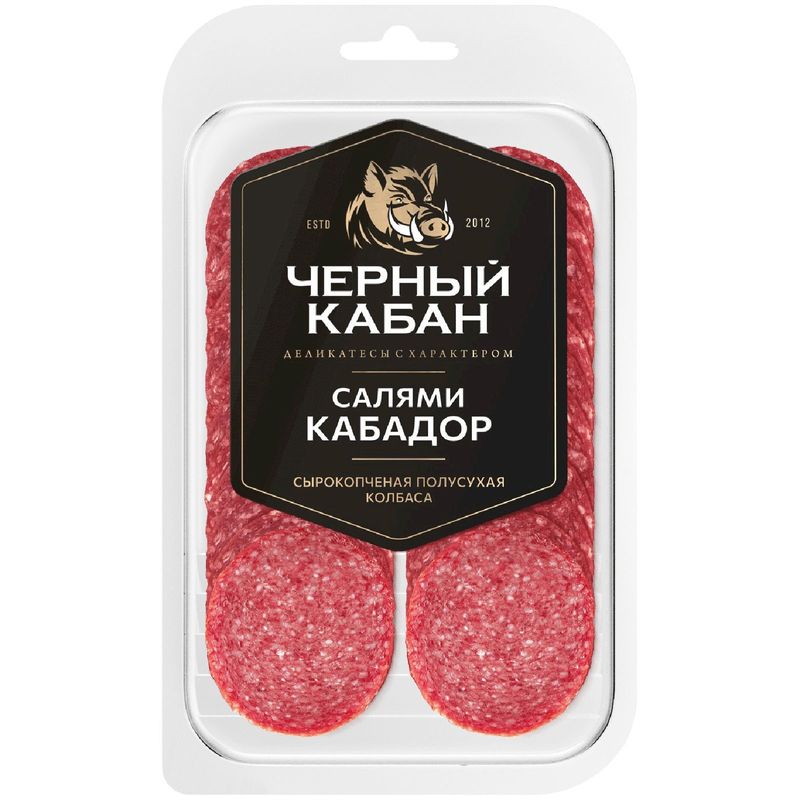 

Колбаса сырокопчёная Черный кабан Салями Кабадор полусухая 95 г