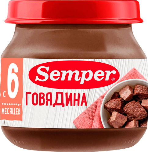 Пюре мясное Semper Говядина с 6 месяцев 80 г