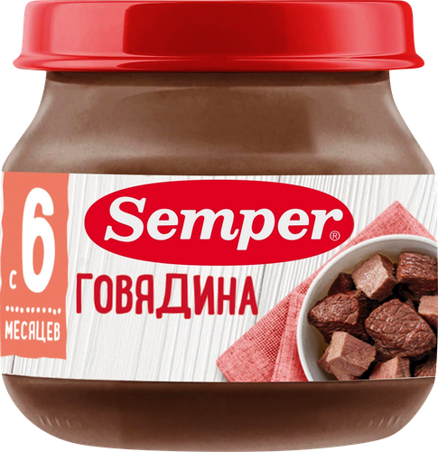 

Пюре мясное Semper Говядина с 6 месяцев 80 г