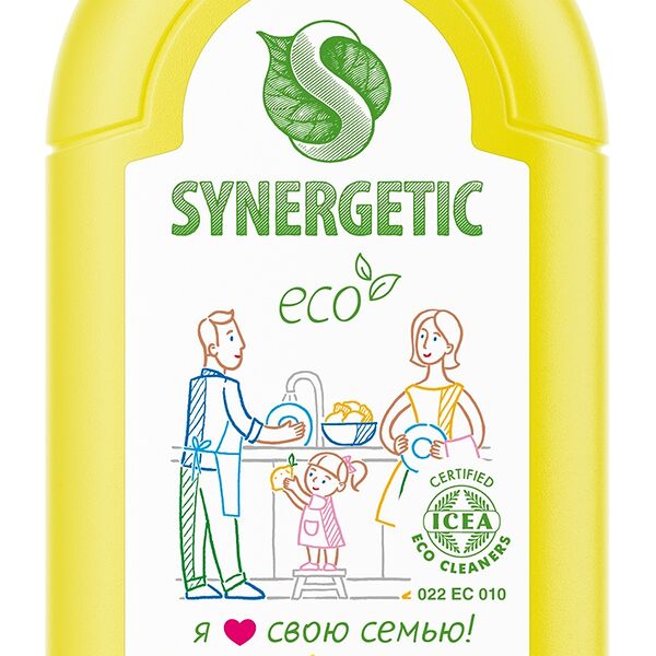 Средство для мытья посуды и детских игрушек Synergetic сочный лимон 500 мл