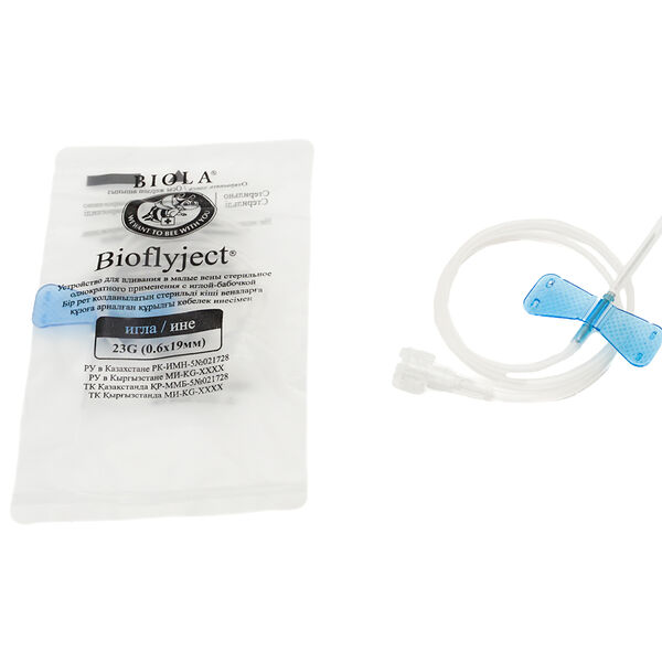 Система Bioflyject д/вливания в малые вены с иглой-бабочкой 23G