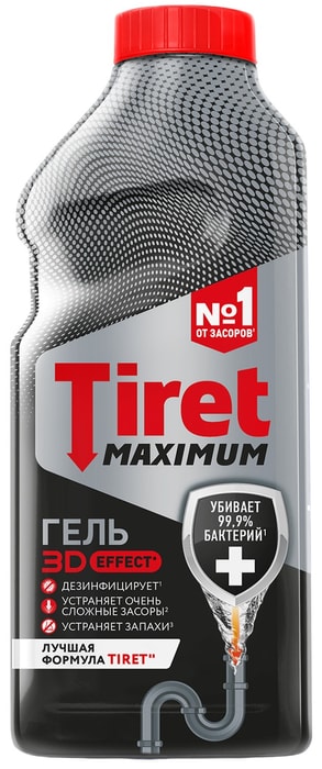 

Гель Tiret Maximum для канализационных труб 465 мл