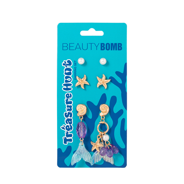 Набор сережек Beauty Bomb Jelly Pirates Treasure Hunt, 3 пары