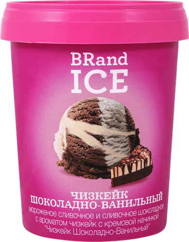 

Мороженое BRandICE Чизкейк шоколадно-ванильный, с ароматом чизкейка с кремовой начинкой, без змж, пластиковый стакан, 250 г