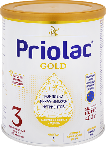Смесь молочная сухая Priolac Gold 3 с 12 месяцев 400 г