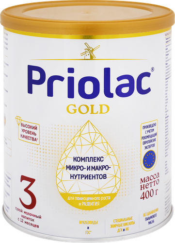 

Смесь молочная сухая Priolac Gold 3 с 12 месяцев 400 г