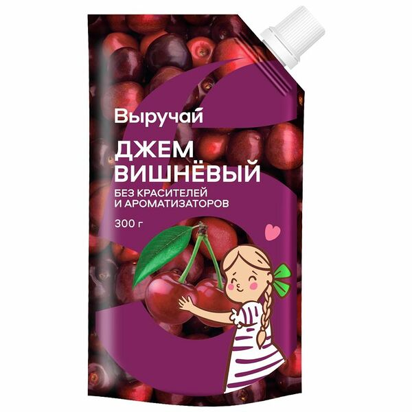 Джем Выручай Вишневый нестерилизованный 300 г