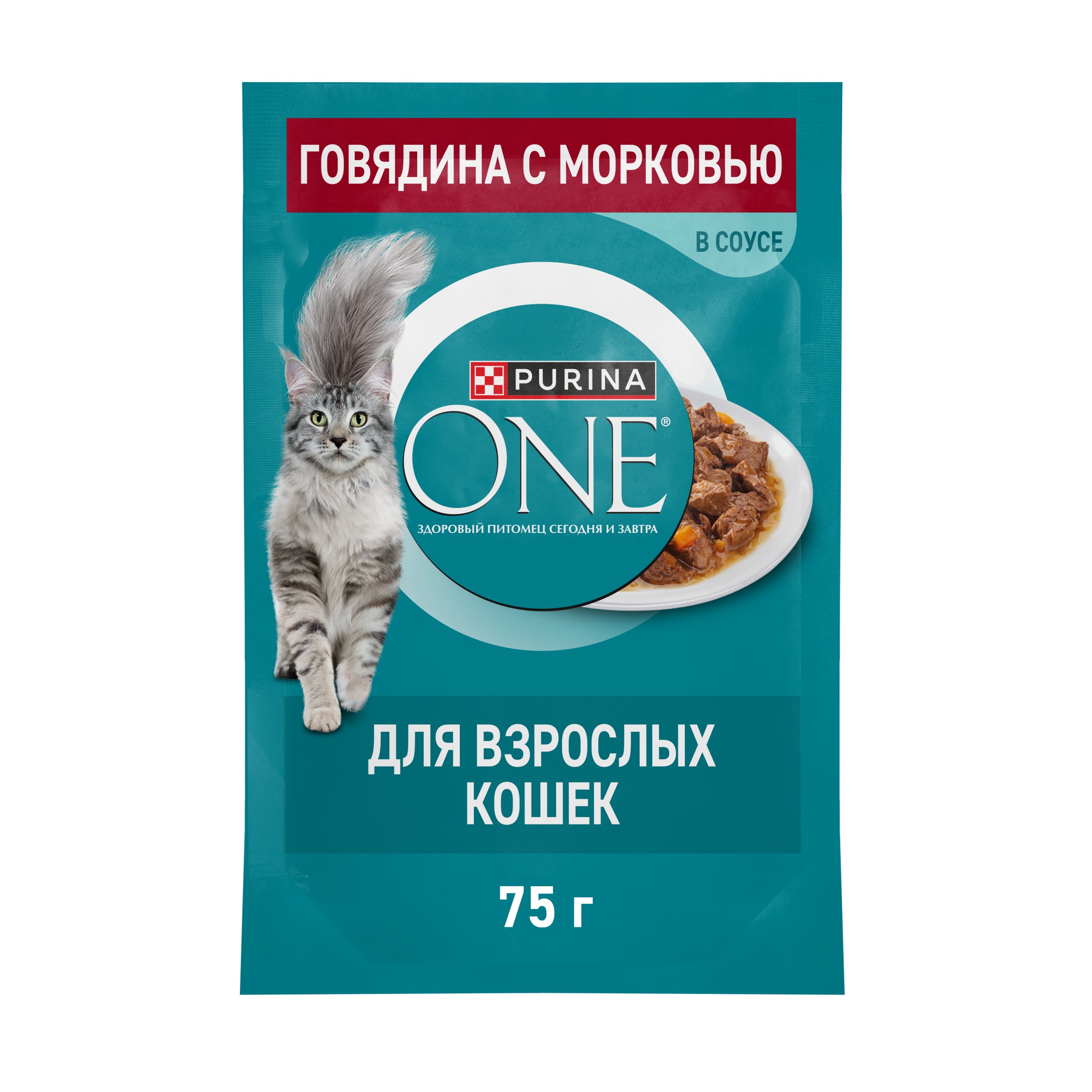 

Влажный корм Purina One для взрослых кошек с говядиной и морковью 75 г