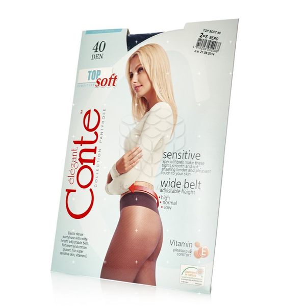 Колготки женские Conte Elegant Top Soft 40 den черный/nero, размер 2