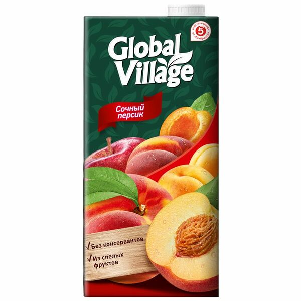 Напиток сокосодержащий Global Village Сочный персик 950 мл