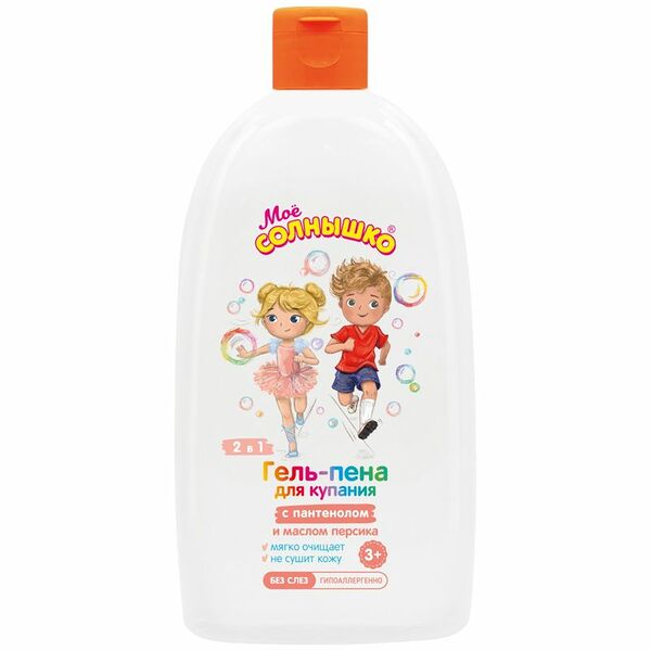 Гель-пена Моё солнышко 2в1 с пантенолом и маслом персика для купания 500 мл
