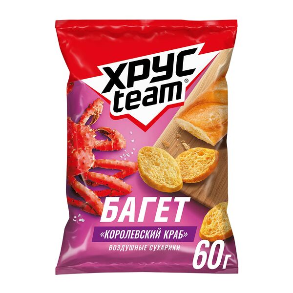 Сухарики Хрусteam Багет Королевский краб 60 г