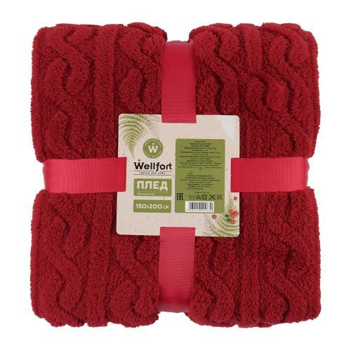 Плед Wellfort Fern фактурный красная 150х200 см