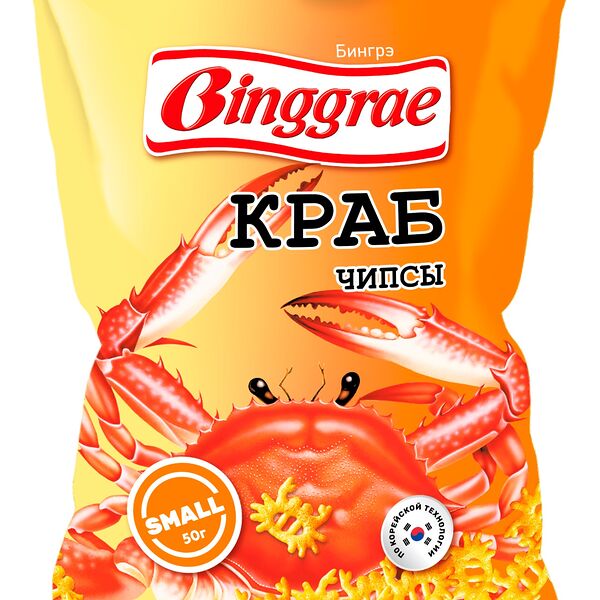 Чипсы пшеничные Binggrae краб, 50 г