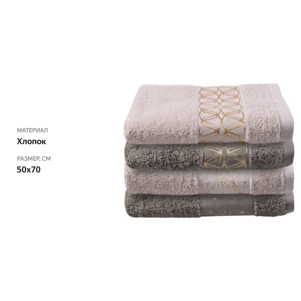 

Полотенце махровое Cottonika Ice Melody 50х70см 1 шт в ассортименте
