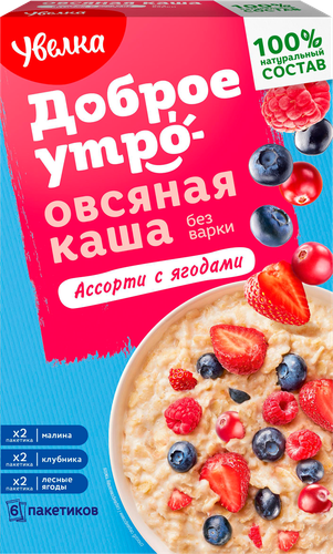 

Каша овсяная Увелка Ассорти из лесных ягод 6 x 40 г