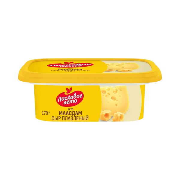 Сыр плавленый Ласковое лето со вкусом и ароматом сыра Маасдам 45% 