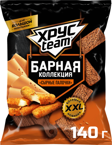 

Сухарики ржано-пшеничные Хрусteam Барная Коллекция сырные палочки 140 г