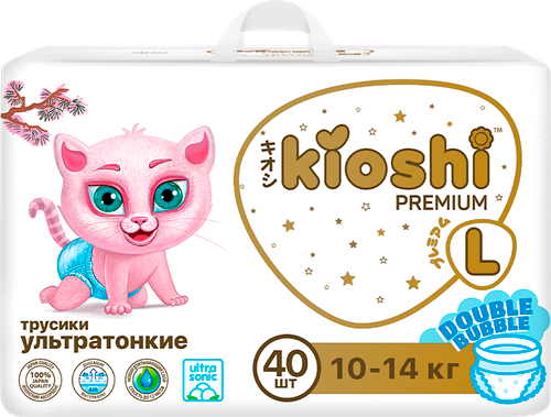 Подгузники-трусики Kioshi Premium Ультратонкие L 10-14 кг 40 шт.