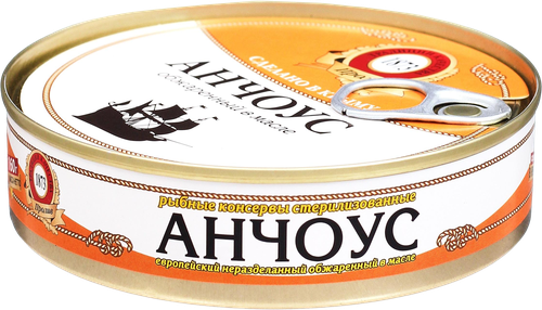 

Анчоус Пролив Европейский неразделанный обжаренный в масле, 160 г