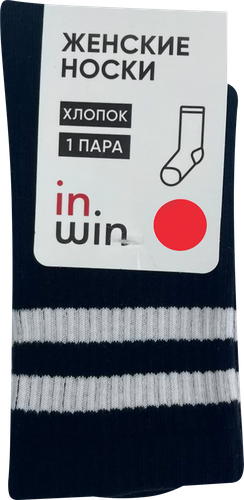 

Носки спортивные женские Inwin р. 23–25 черные с белыми полосками Арт. 8-8-1ЛД