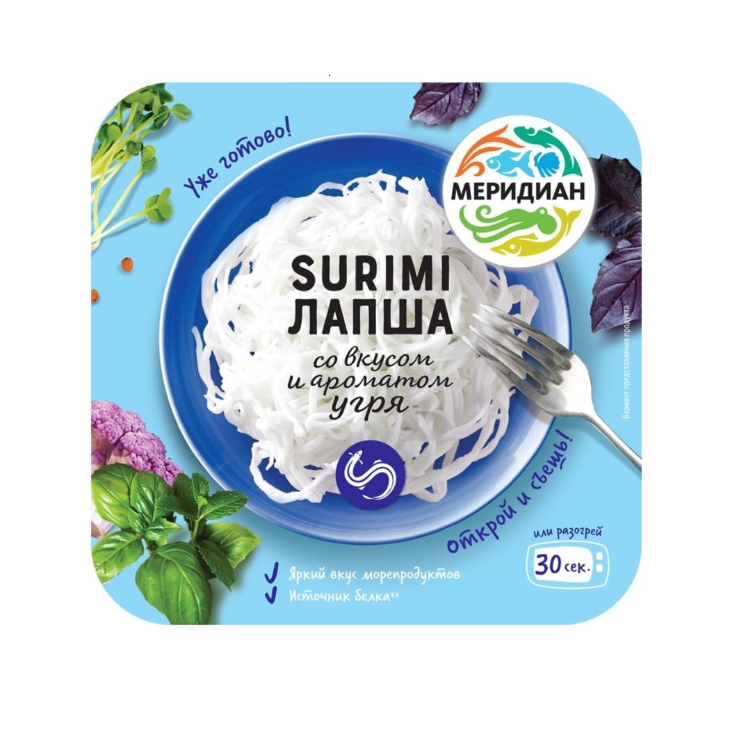

Лапша Меридиан Сурими с угрем 130 г