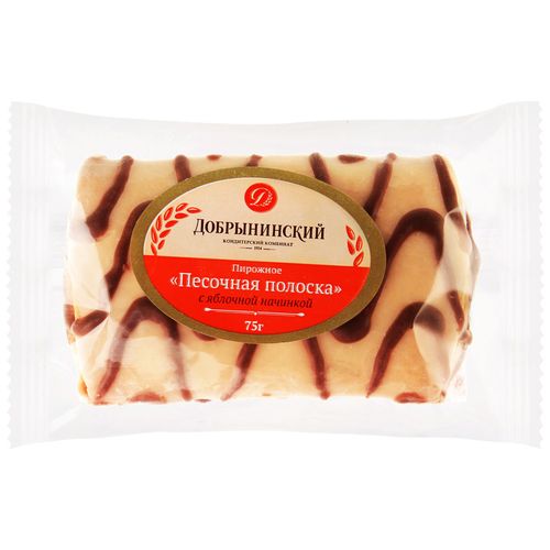 

Пирожное Добрынинский Песочная полоска с яблочной начинкой 75 г
