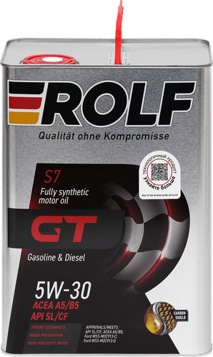

Моторное масло Rolf GT 5W-30 A5/B5 SL/CF (металл) 4 л