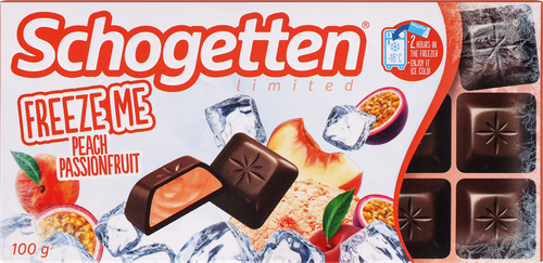 

Шоколад молочный Schogetten Freeze me peach passionfruit с кремовой начинкой с персиком и маракуйей 100 г