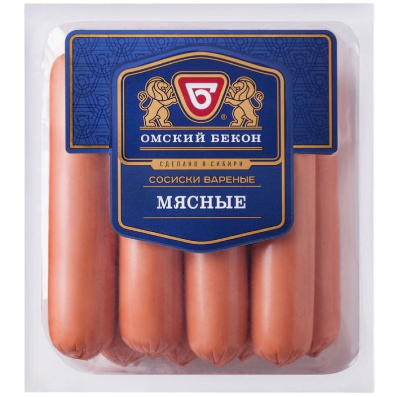 

Сосиски Омский Бекон Мясные 380 г