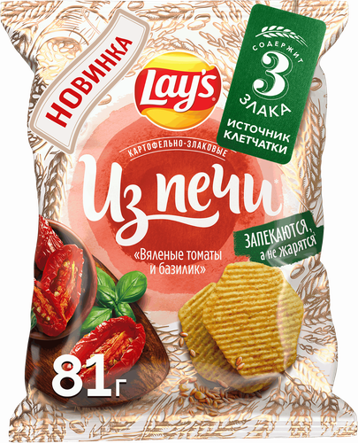 

Картофельно-злаковые чипсы Lay's Из Печи Вяленые томаты и базилик 81 г