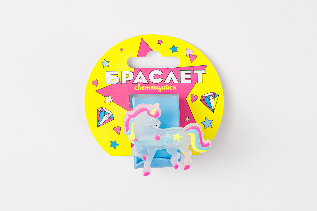 

Слэп-браслет со съемной светящейся фигуркой 1 шт. цвет в ассортименте