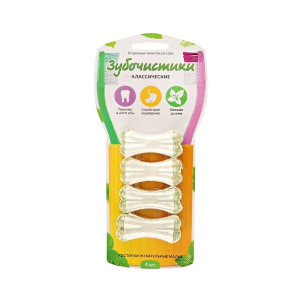 Зубочистики для собак Деревенские лакомства Косточки жевательные малые 4шт 76г