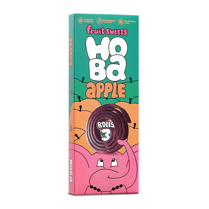

Фруктовые роллы Hoba Яблоко (без сахара) 30 г